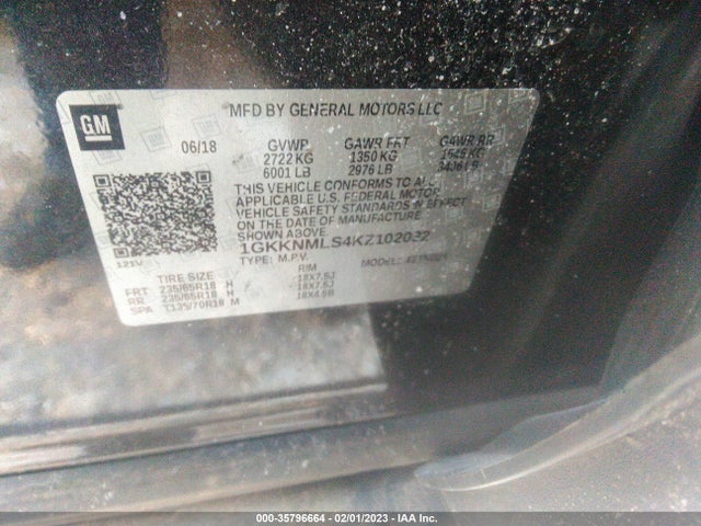 GMC ACADIA SLT 2019 1GKKNMLS4KZ102032 Image 9