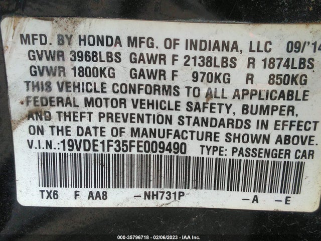 2015 Acura ILX, VIN: 19VDE1F35FE009490