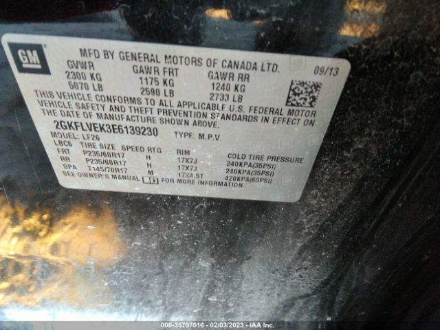 2GKFLVEK3E6139230 GMC Terrain Sle