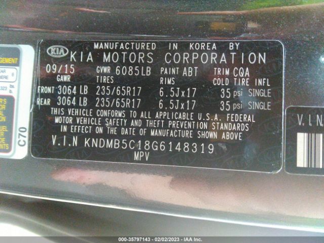 KNDMB5C18G6148319 KIA SEDONA LX