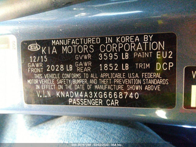 2016 KIA RIO LX VIN: KNADM4A3XG6668740