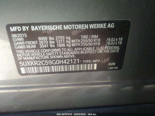 BMW X5 Sdrive35i 2016 5UXKR2C59G0H42121 Image 9