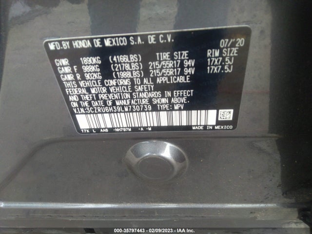 Honda HR-V LX 2020 3CZRU6H39LM730739 Image 9