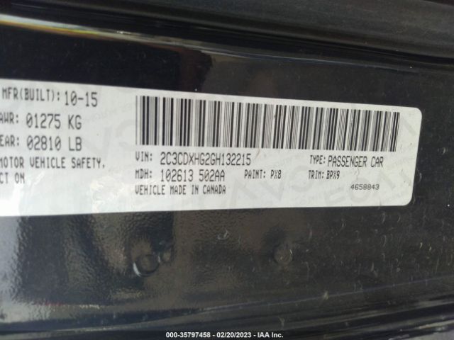 2C3CDXHG2GH132215 Dodge Charger Sxt