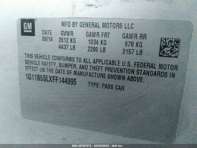Chevrolet MALIBU LS 2015 1G11B5SLXFF144995 Image 10