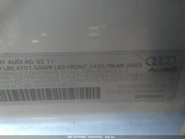 WAUEFAFL7BN043409 Audi A4 2.0t Premium Plus