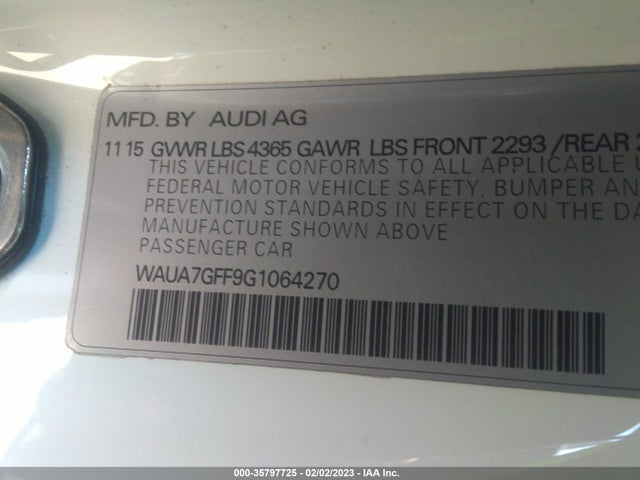 WAUA7GFF9G1064270 Audi A3 1.8t Premium