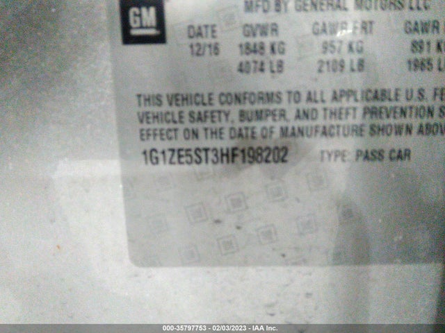 Chevrolet MALIBU LT 2017 1G1ZE5ST3HF198202 Image 11