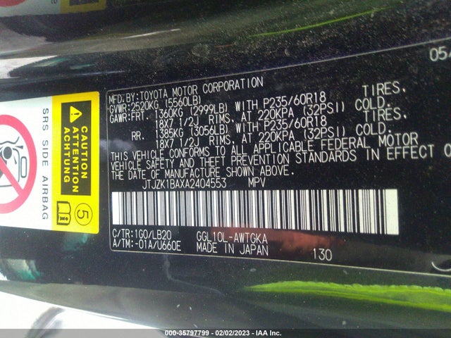 Lexus RX 350 2010 JTJZK1BAXA2404553 Image 10