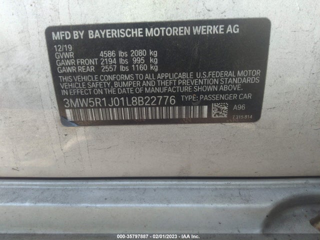 BMW 3 Series 330i 2020 3MW5R1J01L8B22776 Image 10