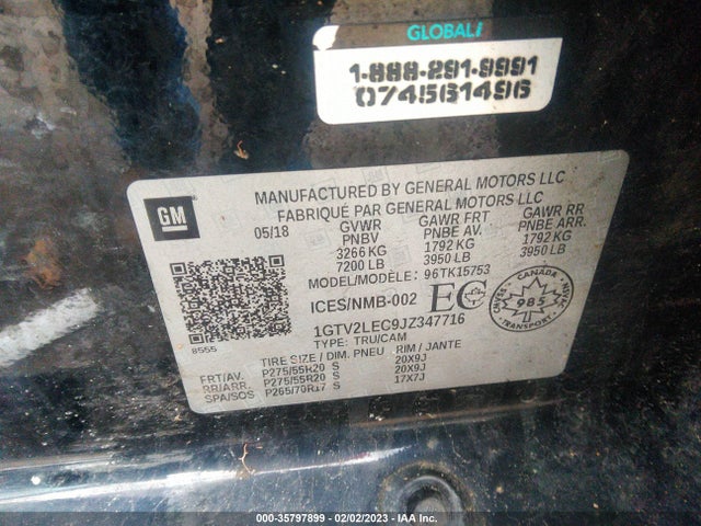 GMC SIERRA 1500 2018 1GTV2LEC9JZ347716 Image 10