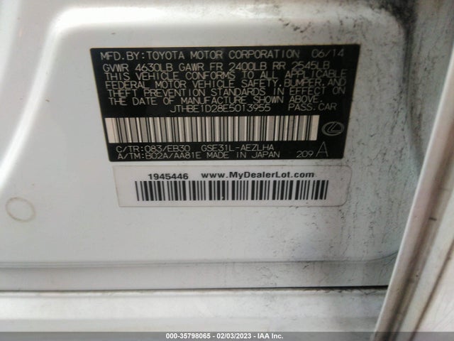 Lexus IS 2014 JTHBE1D28E5013955 Image 10
