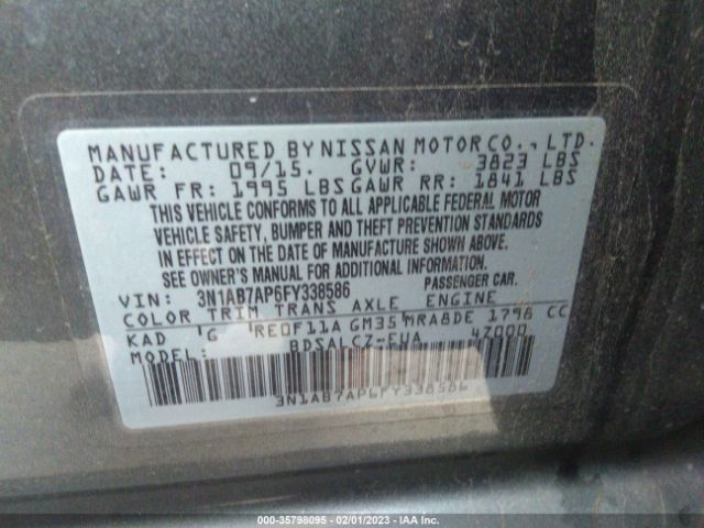 3N1AB7AP6FY338586 Nissan SENTRA S