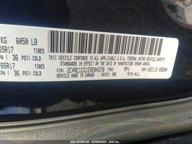 2014 CHRYSLER TOWN & COUNTRY TOURING-L VIN: 2C4RC1CG1ER204378