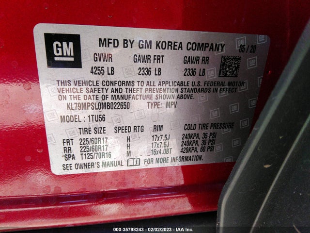 Chevrolet Trailblazer Lt 2021 KL79MPSL0MB022650 Image 10