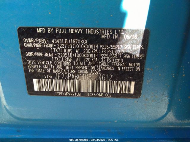JF2GPABC4G8314612 Subaru Crosstrek Premium