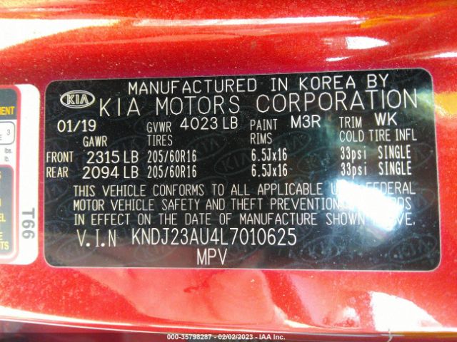 KNDJ23AU4L7010625 KIA SOUL S