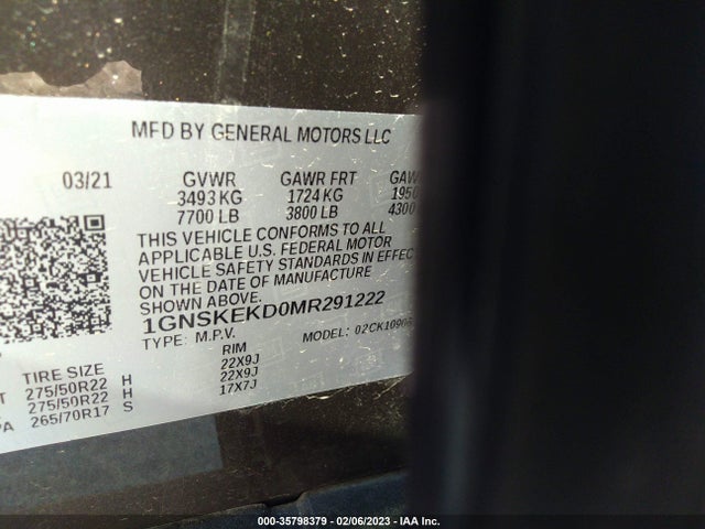 Chevrolet Suburban Rst 2021 1GNSKEKD0MR291222 Image 9