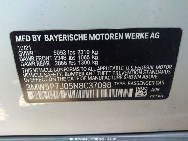 3MW5P7J05N8C37098 BMW 3 Series 330e