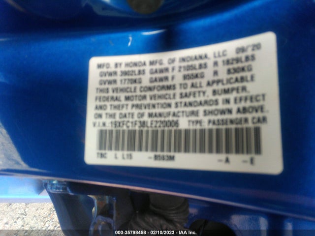 Honda Civic Sedan Ex 2020 19XFC1F38LE220006 Image 9
