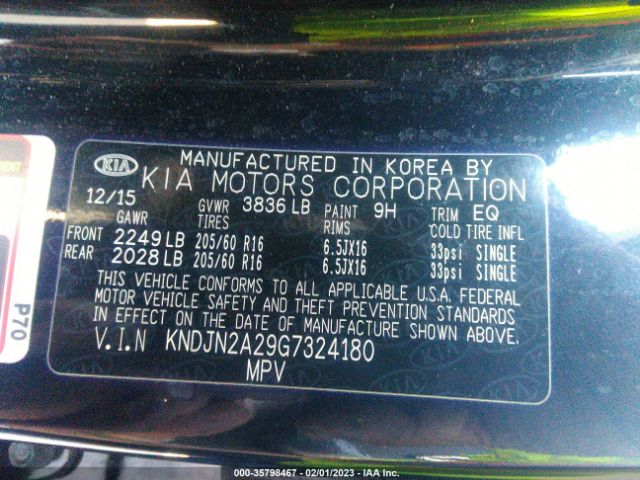 KNDJN2A29G7324180 KIA Soul Base