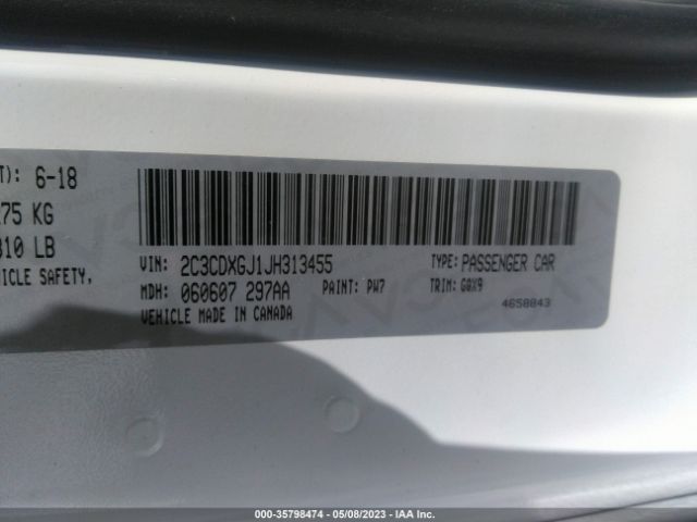 2C3CDXGJ1JH313455 Dodge Charger R/t Scat Pack