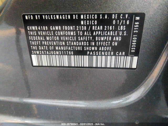 3VW267AJ6GM311766 Volkswagen Jetta Sedan 1.4t S W/technology