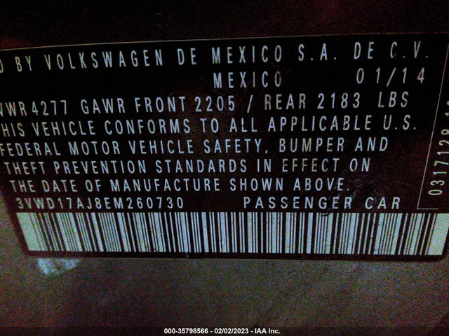 3VWD17AJ8EM260730 Volkswagen Jetta Sedan Se