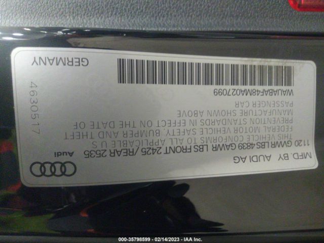 WAUABAF48MA027099 Audi A4 Premium 40 Tfsi Quattro S Tronic