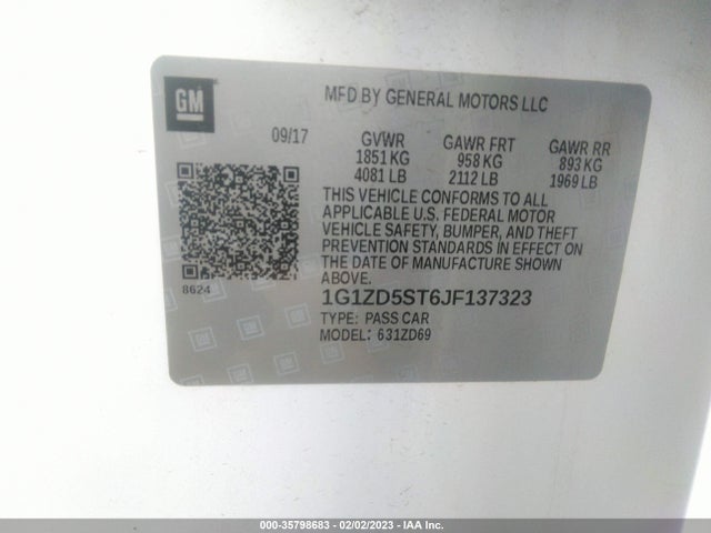 Chevrolet MALIBU LT 2018 1G1ZD5ST6JF137323 Image 10