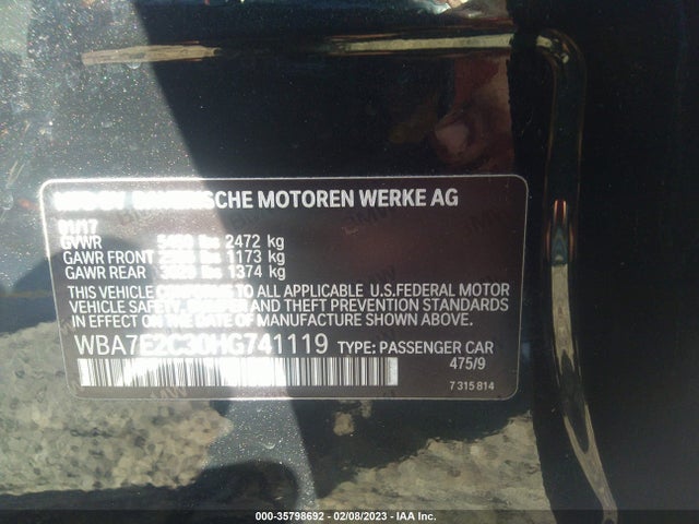 BMW 7 Series 740i 2017 WBA7E2C30HG741119 Image 9