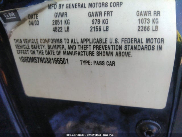 Cadillac CTS 2003 1G6DM57N030166501 Image 10