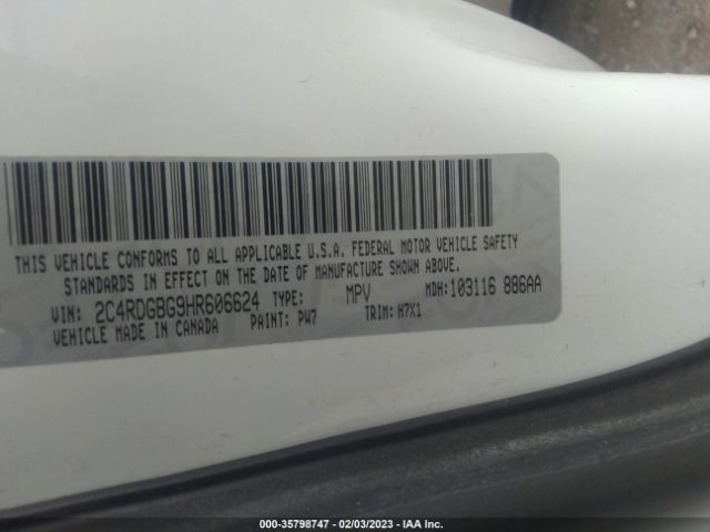 2C4RDGBG9HR606624 Dodge Grand Caravan Se
