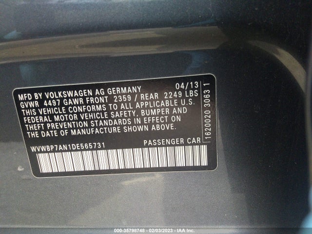 WVWBP7AN1DE565731 Volkswagen Cc R-line