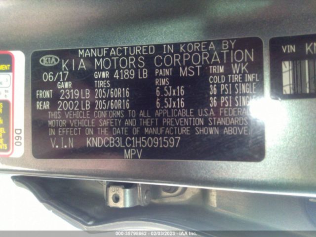 KNDCB3LC1H5091597 KIA NIRO LX