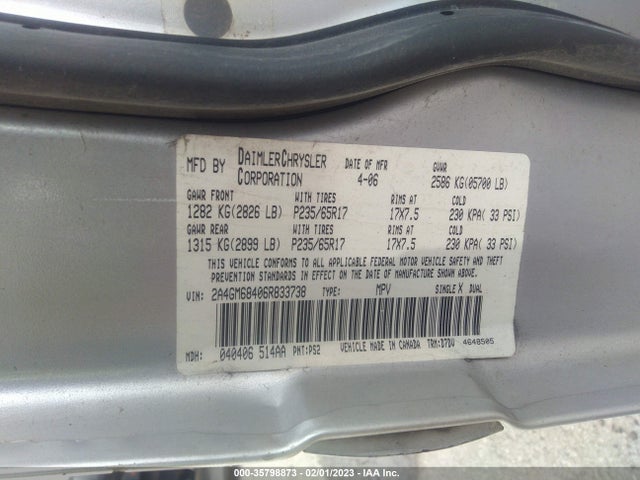 Chrysler Pacifica 2006 2A4GM68406R833738 Image 10