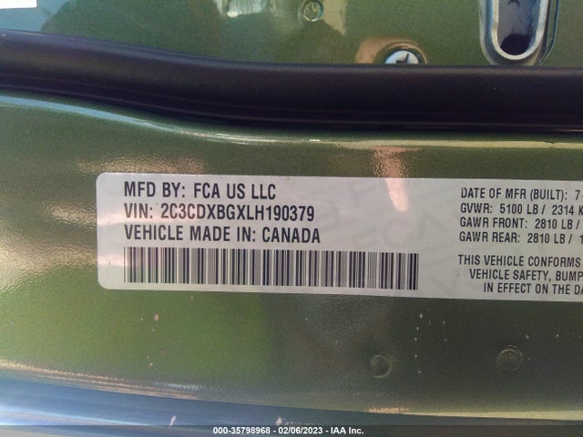 Dodge Charger Sxt 2020 2C3CDXBGXLH190379 Image 9