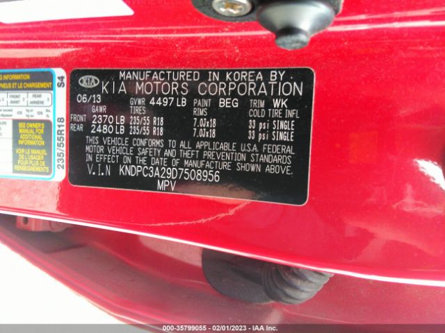 KNDPC3A29D7508956 KIA Sportage Ex
