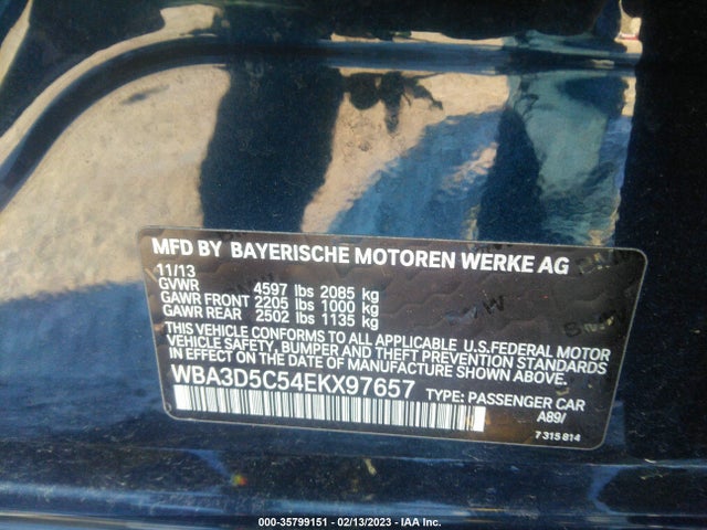 BMW 3 Series 328d Xdrive 2014 WBA3D5C54EKX97657 Image 9