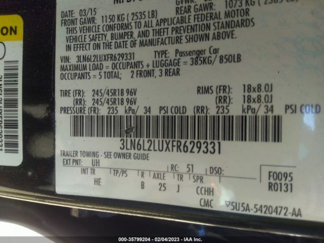 3LN6L2LUXFR629331 Lincoln MKZ HYBRID