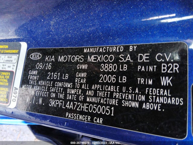 KIA FORTE S 2017 3KPFL4A72HE050051 Image 9