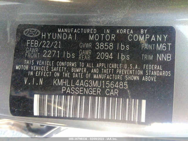 Hyundai ELANTRA SE 2021 KMHLL4AG3MU156485 Image 10