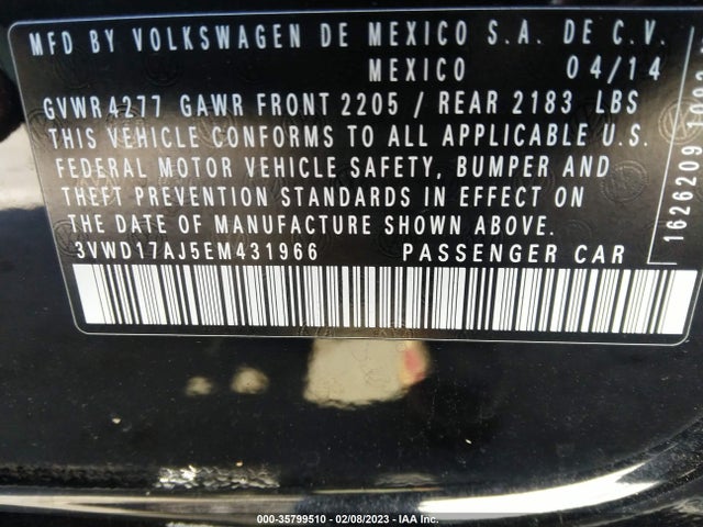 3VWD17AJ5EM431966 Volkswagen Jetta Sedan Se