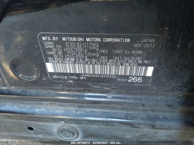 JA4AD3A34JZ030726 Mitsubishi Outlander Se/sel/le