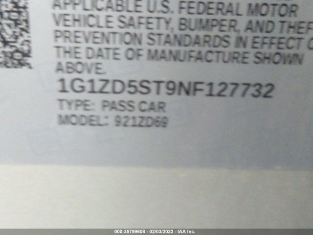 Chevrolet MALIBU LT 2022 1G1ZD5ST9NF127732 Image 9
