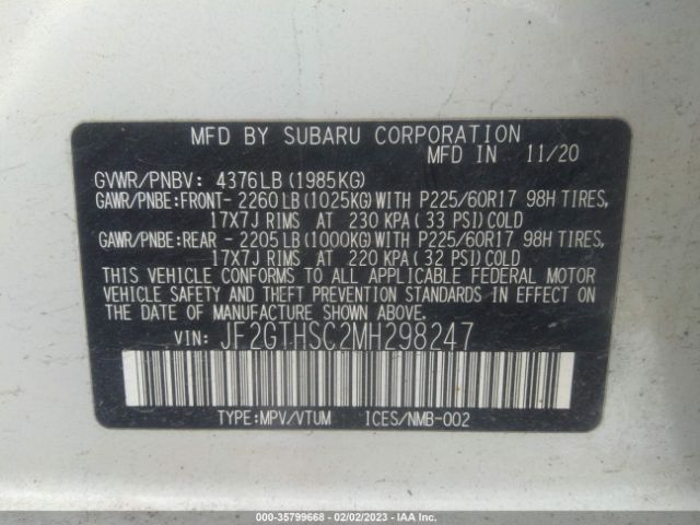 JF2GTHSC2MH298247 Subaru Crosstrek Sport