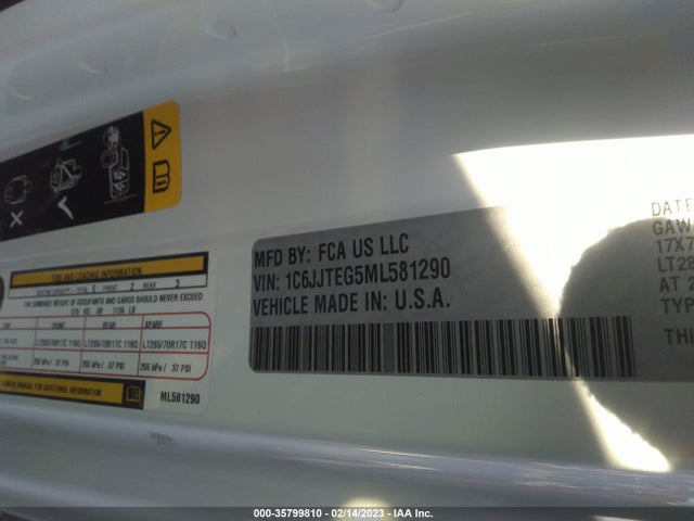 2021 Jeep Gladiator, VIN: 1C6JJTEG5ML581290