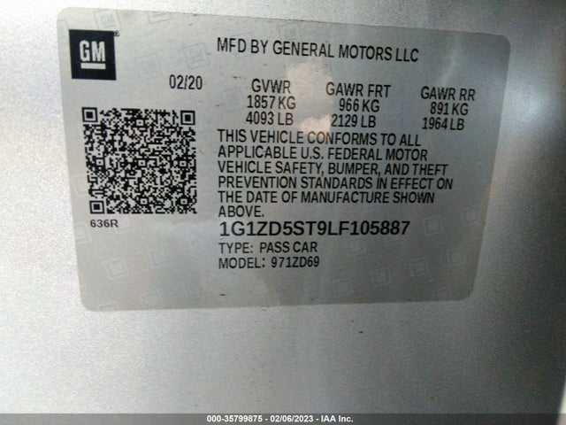 Chevrolet MALIBU LT 2020 1G1ZD5ST9LF105887 Image 10