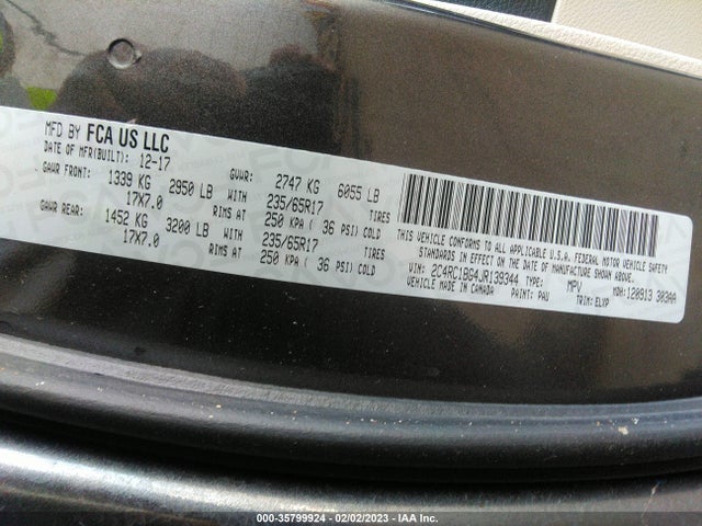 Chrysler Pacifica Touring L 2018 2C4RC1BG4JR139344 Image 10