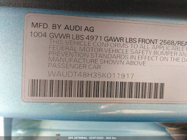 WAUDT48H35K011917 Audi A4 3.0l